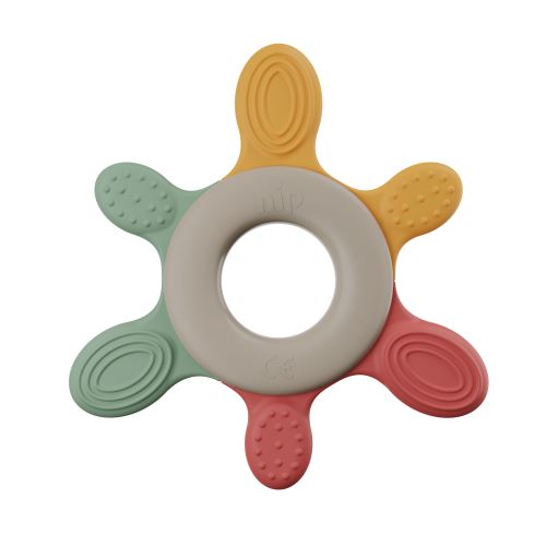 NIP PREMIUM PLAY Hryzátko chladiaci krúžok, 3m+, red-green-orange