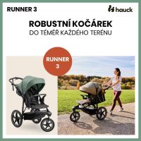 Hauck Kočík športový Runner 3 s ručnou brzdou Jungle Green (8)