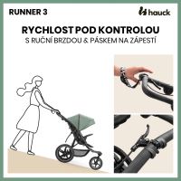 Hauck Kočík športový Runner 3 s ručnou brzdou Jungle Green (6)