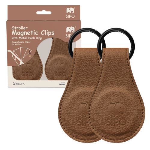 Sipo Magnetické klipy na kočík, 2ks, hnedá
