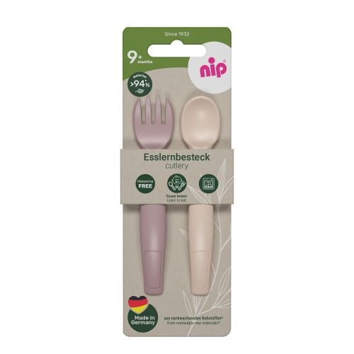 NIP PREMIUM line príbor 2ks, od 9m+, pink