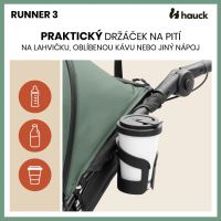 Hauck Kočík športový Runner 3 s ručnou brzdou Jungle Green (7)