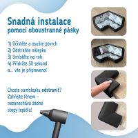 Sipo Ochrana rohov a hrán, penová, sada 4 ks, ČIERNA (8)