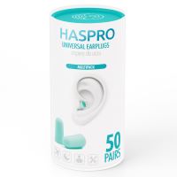Haspro Universal špunty do uší, pěnové, 50 párů / 100ks, mint (11)