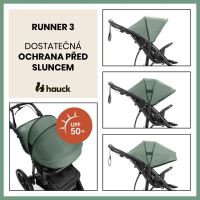 Hauck Kočík športový Runner 3 s ručnou brzdou Jungle Green (5)