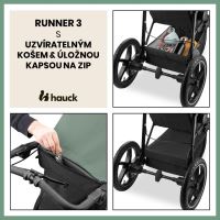 Hauck Kočík športový Runner 3 s ručnou brzdou Jungle Green (9)
