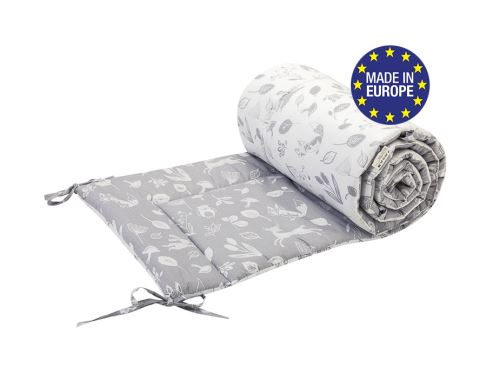 Bomimi MANTINEL do postieľky 180 cm,  LESNÉ ZVIERATKÁ, SIVÁ (1)