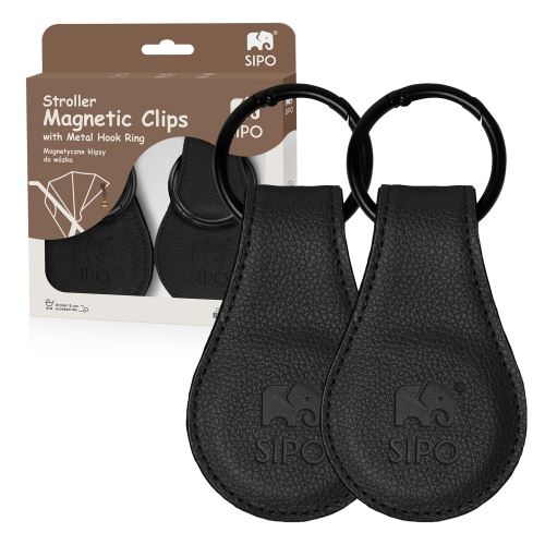 Sipo Magnetické klipy na kočík, 2ks, čierna