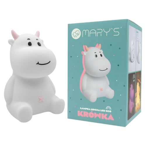Mary's LED silikónové nočné svetlo RGB - kravička, ružová