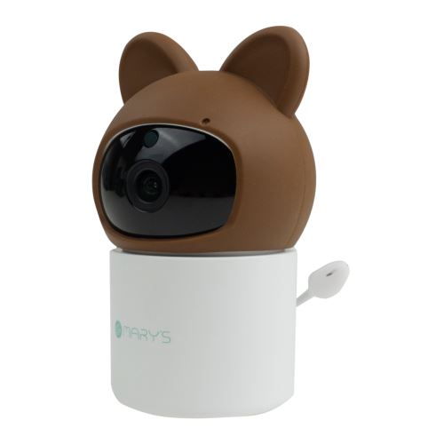 Mary's Baby monitor s kamerou, rotační, s WiFi TUYA - medvedík, hnedá