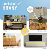 Sipo Ochranná páska pěnová pro ochranu hran a rohů nábytku, 2m, ECRU (10)