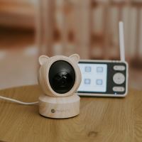 Mary 's Detská pestúnka 2v1 s kamerou a LCD dispejom, s WiFi/TUYA - medvedík, dekor drevo (7)