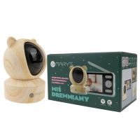 Mary's Dětská chůvička 2v1 s kamerou a LCD dispejem, s WiFi/TUYA - medvídek, dekor dřevo