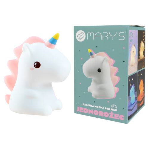 Mary's LED silikonová noční lampička RGB - jednorožec