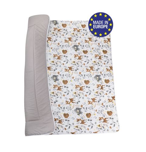 Bomimi HRACIA deka 120x120, bavlna, obojstranná LESNÉ ZVIERATKÁ, BÉŽOVÁ (2)