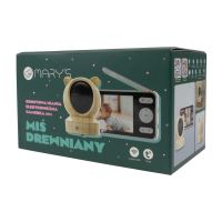 Mary 's Detská pestúnka 2v1 s kamerou a LCD dispejom, s WiFi/TUYA - medvedík, dekor drevo (3)