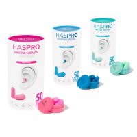 Haspro Universal špunty do uší, pěnové, 50 párů / 100ks, růžové (12)